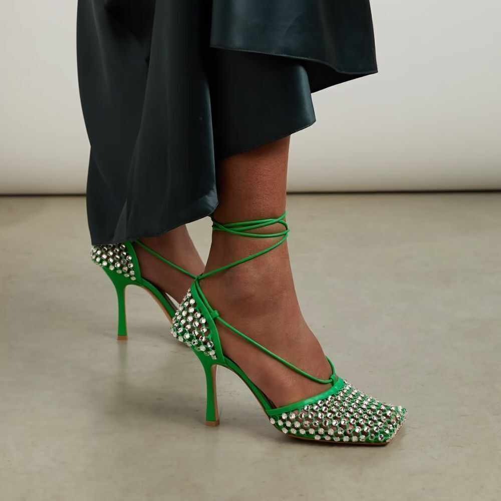 Bottega Veneta Stretch Crystal Sandals